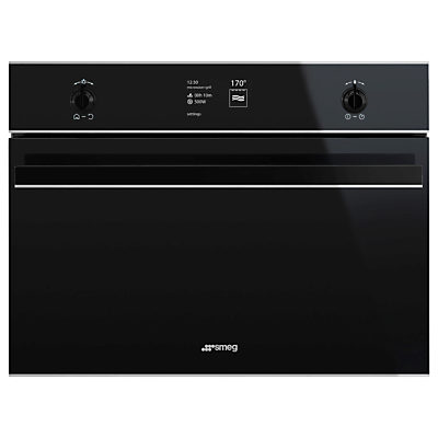 Smeg SF4603MCNX Dolce Stil Novo Integrated Combination Microwave, Black/Stainless Steel